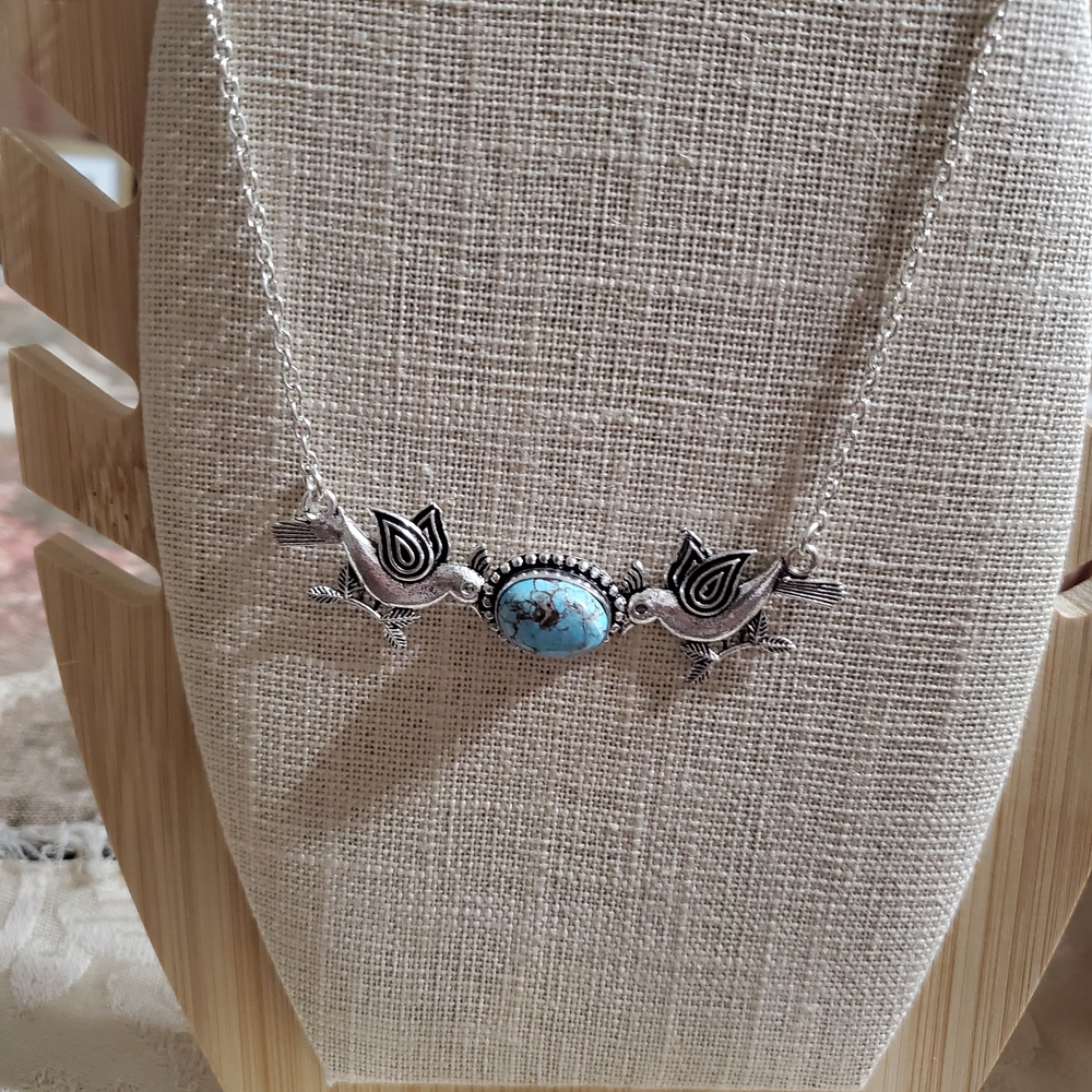 Silver Necklace With Turquoise - Picture 6 of 6